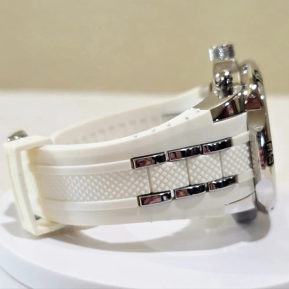 Joshua & Son's White Chronograph Quartz Men's Large Wrist Watch Model JS50